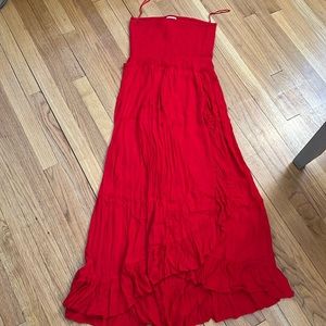 Red maxi dress